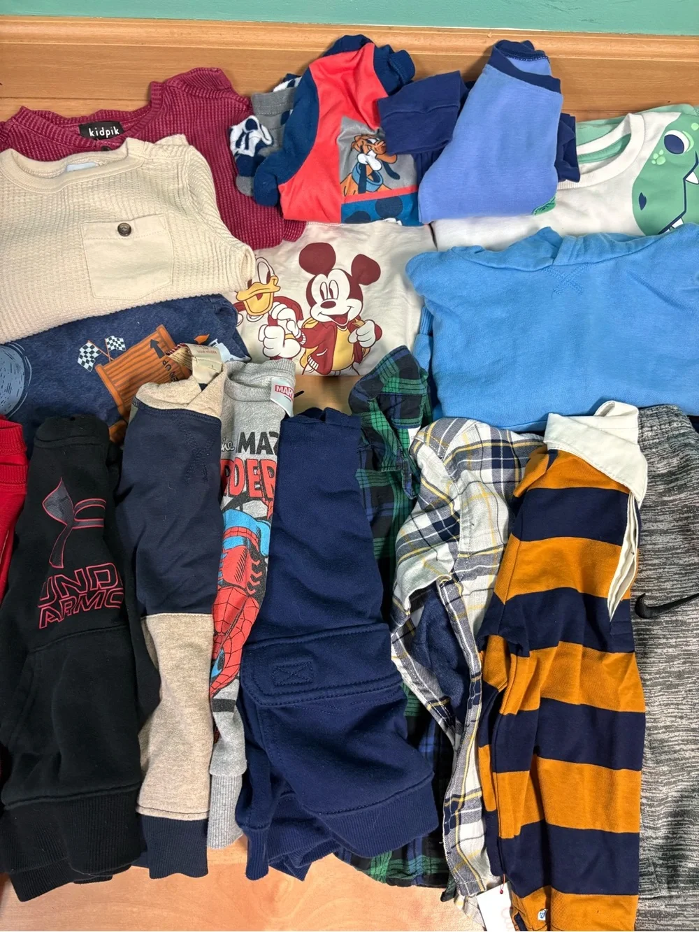 Toddler Boys 22 Piece 2T Clothing Bundle Nike Under Armour Disney Carters etc.